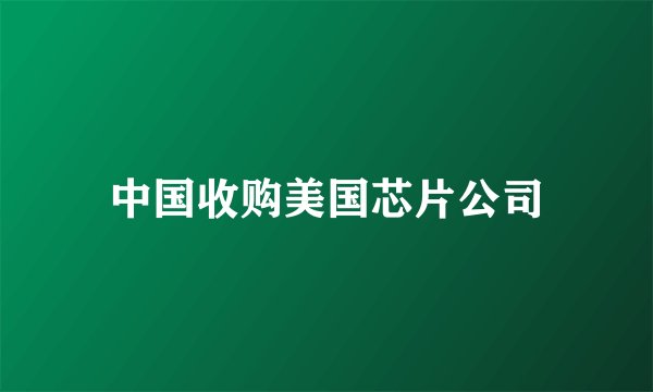中国收购美国芯片公司