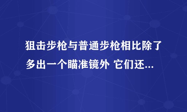 狙击步枪与普通步枪相比除了多出一个瞄准镜外 它们还有什么本质区别吗