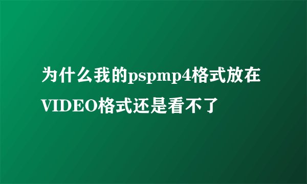 为什么我的pspmp4格式放在VIDEO格式还是看不了