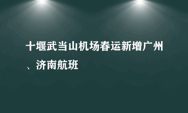 十堰武当山机场春运新增广州、济南航班