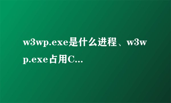 w3wp.exe是什么进程、w3wp.exe占用CPU100%怎么解决
