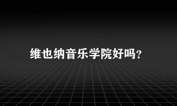 维也纳音乐学院好吗？