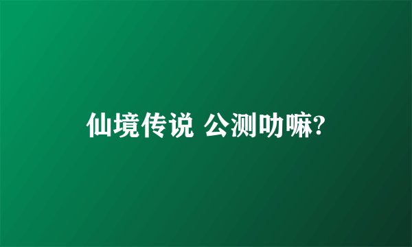 仙境传说 公测叻嘛?