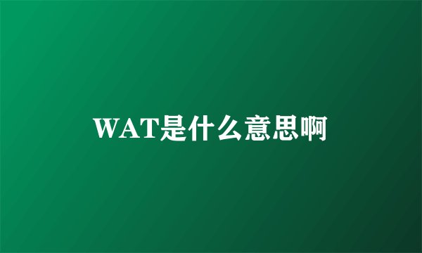 WAT是什么意思啊
