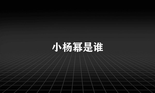 小杨幂是谁