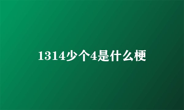 1314少个4是什么梗