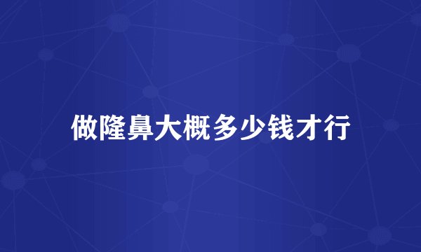 做隆鼻大概多少钱才行