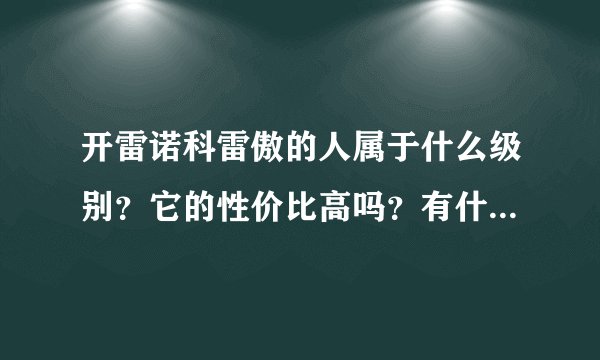 开雷诺科雷傲的人属于什么级别？它的性价比高吗？有什么优缺点？