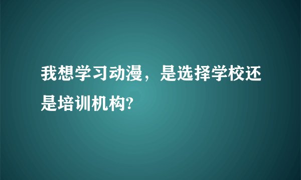 我想学习动漫，是选择学校还是培训机构?