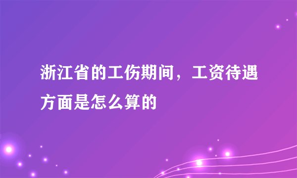 浙江省的工伤期间，工资待遇方面是怎么算的