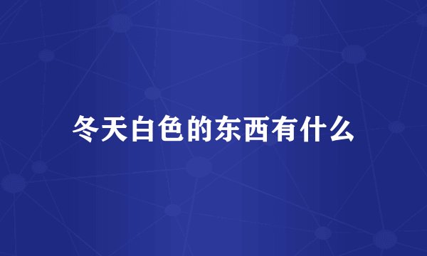 冬天白色的东西有什么
