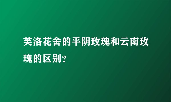 芙洛花舍的平阴玫瑰和云南玫瑰的区别？