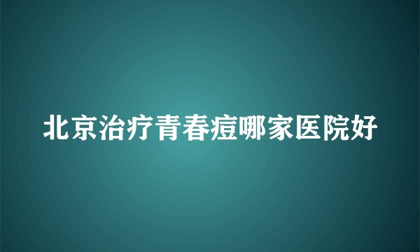 北京治疗青春痘哪家医院好