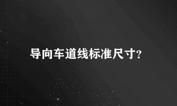 导向车道线标准尺寸？