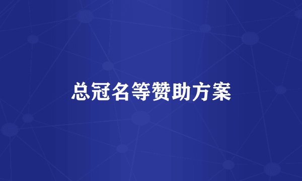 总冠名等赞助方案