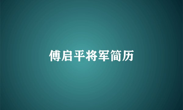 傅启平将军简历