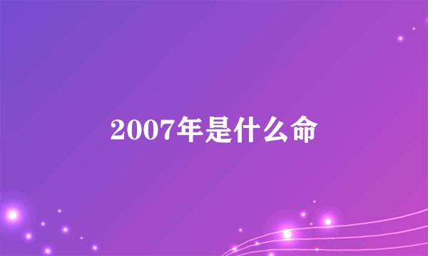2007年是什么命