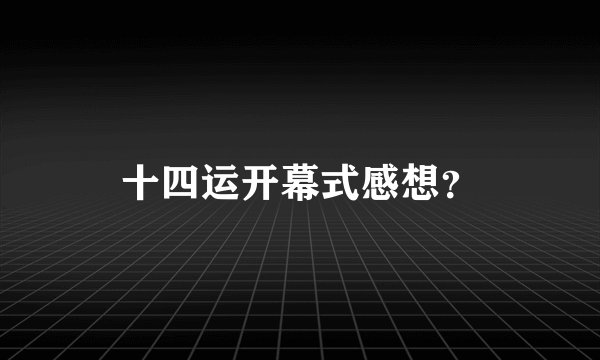 十四运开幕式感想？