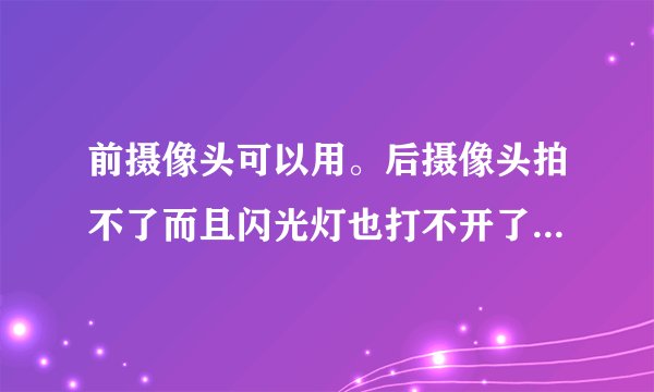 前摄像头可以用。后摄像头拍不了而且闪光灯也打不开了是怎么回事 各