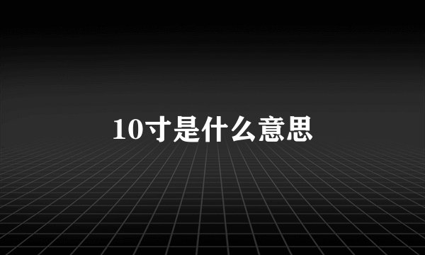 10寸是什么意思