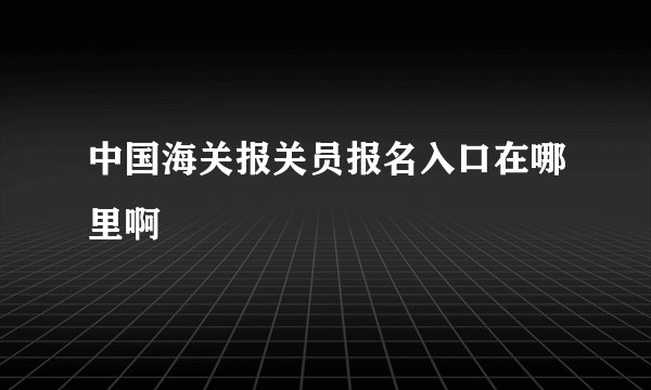 中国海关报关员报名入口在哪里啊