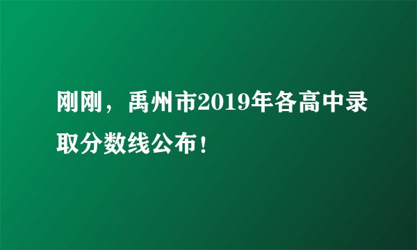 刚刚，禹州市2019年各高中录取分数线公布！