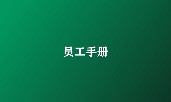 员工手册
