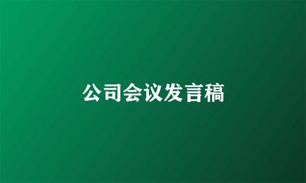 公司会议发言稿