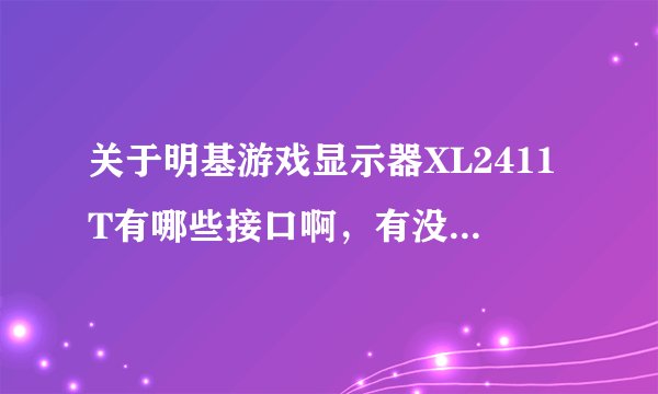关于明基游戏显示器XL2411T有哪些接口啊，有没有HDMI接口？