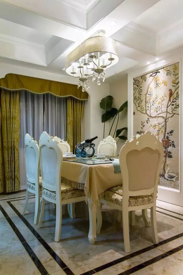 145㎡欧式三居室，清新的色彩搭配，给人一种复古的轻奢感！