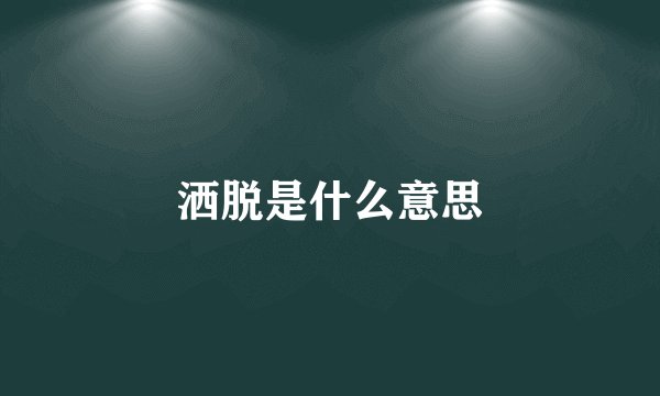 洒脱是什么意思