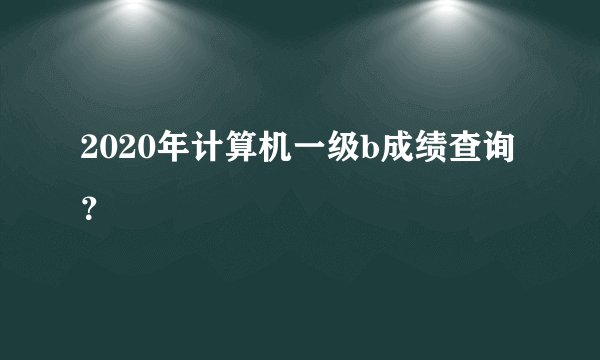 2020年计算机一级b成绩查询？
