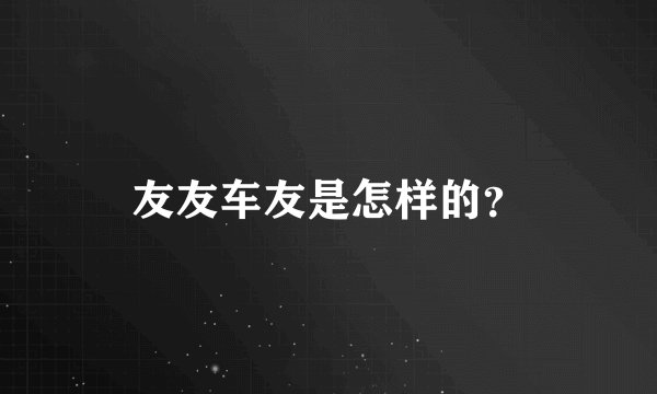 友友车友是怎样的？