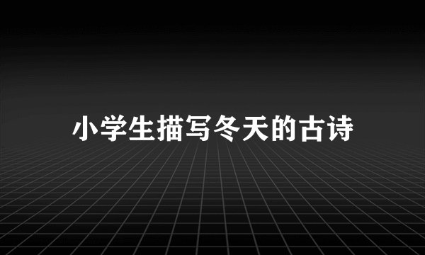 小学生描写冬天的古诗