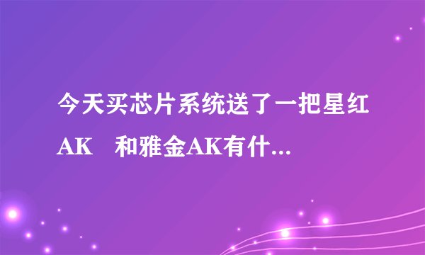 今天买芯片系统送了一把星红AK   和雅金AK有什么区别？