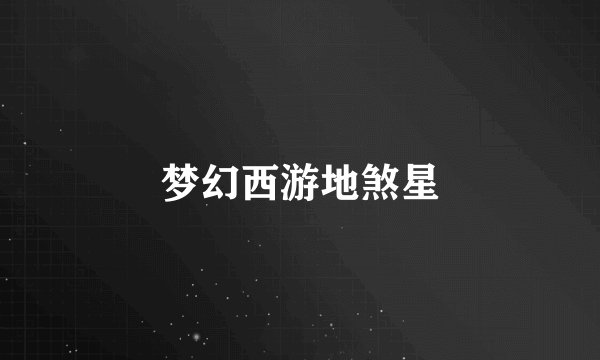 梦幻西游地煞星