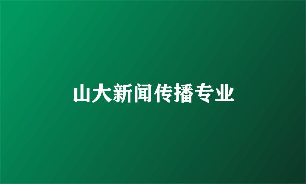 山大新闻传播专业