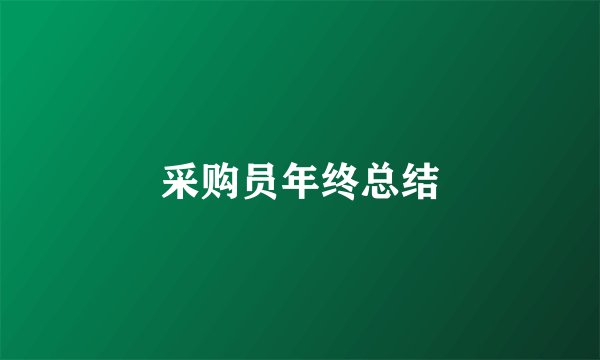 采购员年终总结