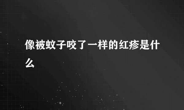 像被蚊子咬了一样的红疹是什么