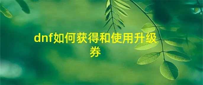 dnf如何获得和使用升级券