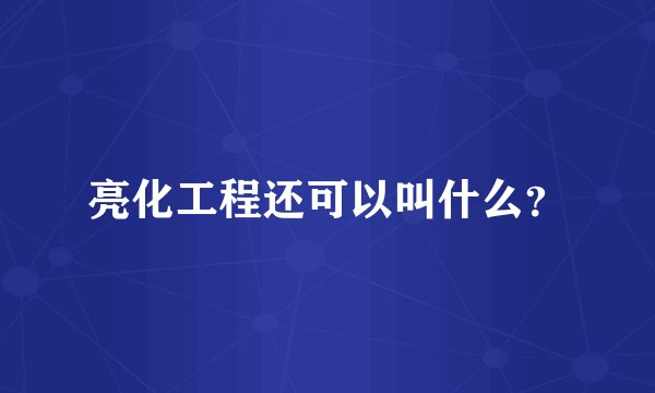 亮化工程还可以叫什么？
