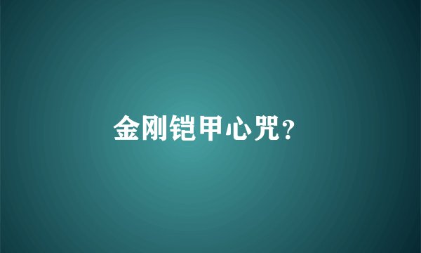 金刚铠甲心咒？
