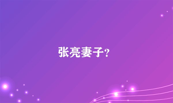 张亮妻子？