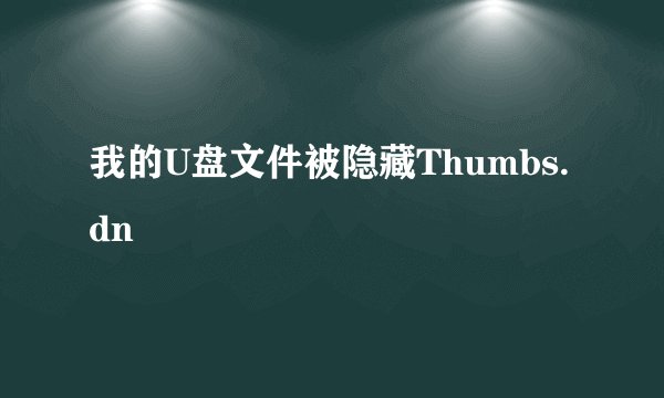 我的U盘文件被隐藏Thumbs.dn