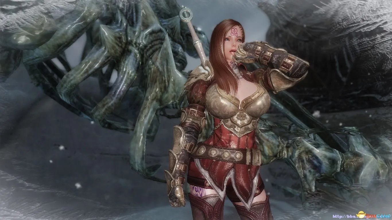 上古卷轴5 服装MOD 莱奥妮护甲 性感爆乳战斗铠甲