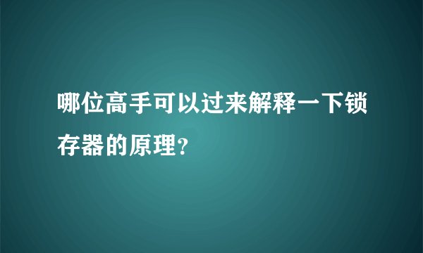 哪位高手可以过来解释一下锁存器的原理？