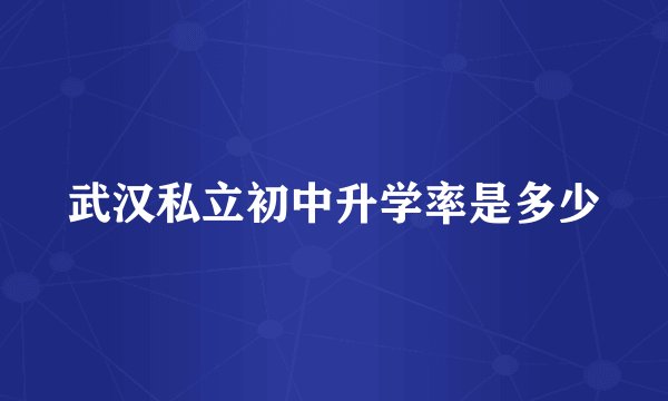 武汉私立初中升学率是多少