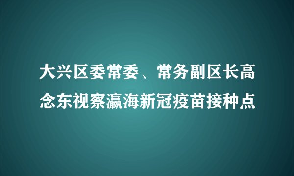 大兴区委常委、常务副区长高念东视察瀛海新冠疫苗接种点