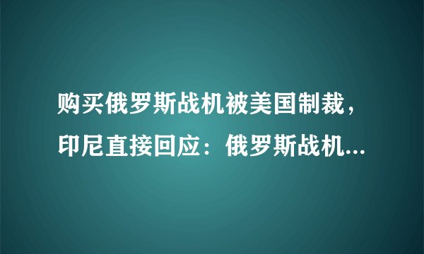 购买俄罗斯战机被美国制裁，印尼直接回应：俄罗斯战机我要定了！
