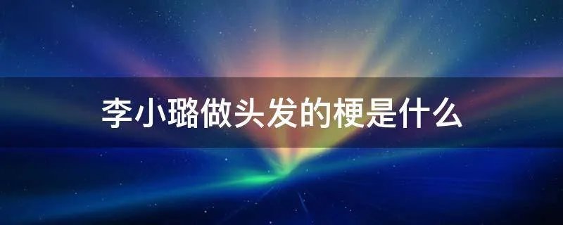 李小璐做头发的梗是什么